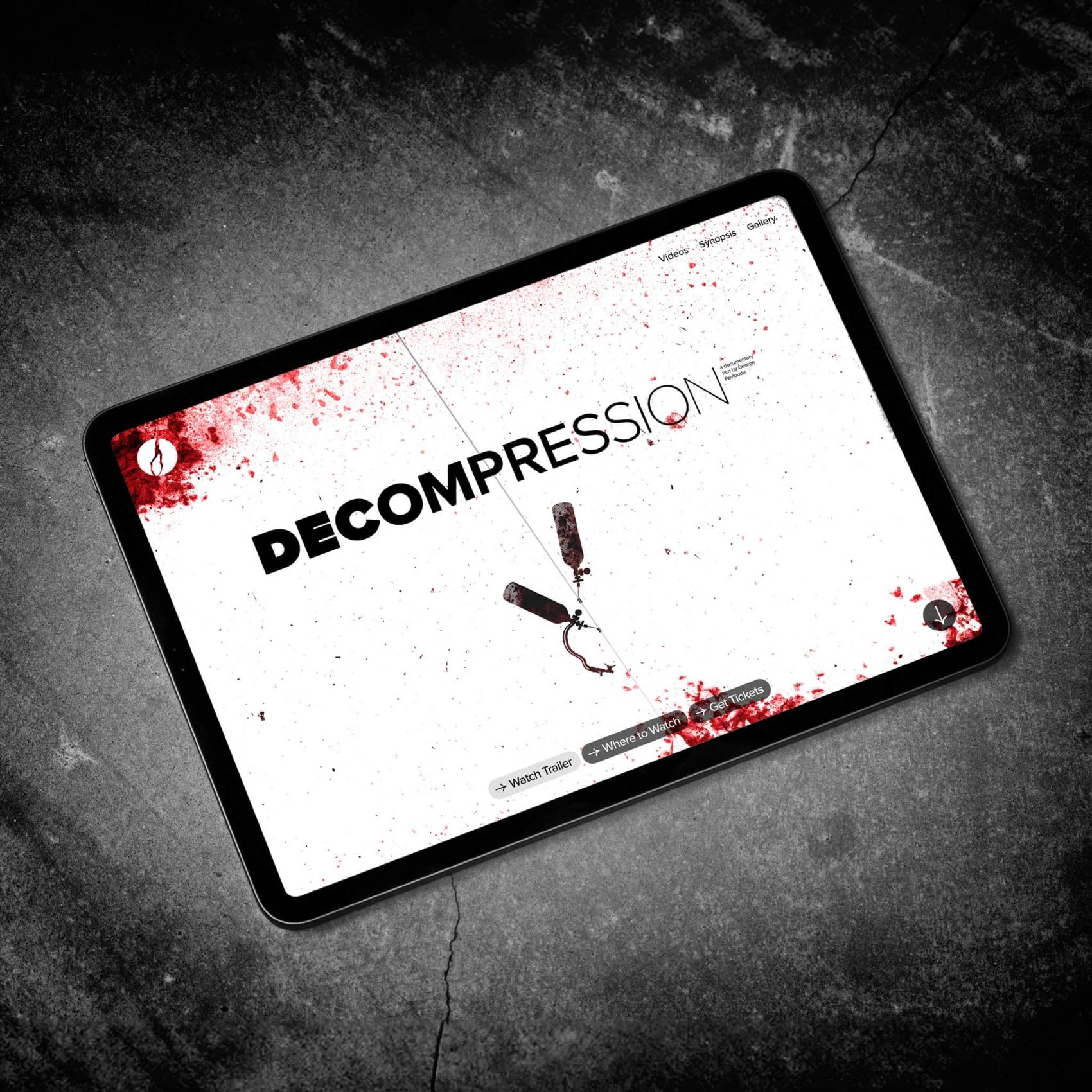 Visual identity design for the documentary film "Decompression" by Giorgos Pavloudis